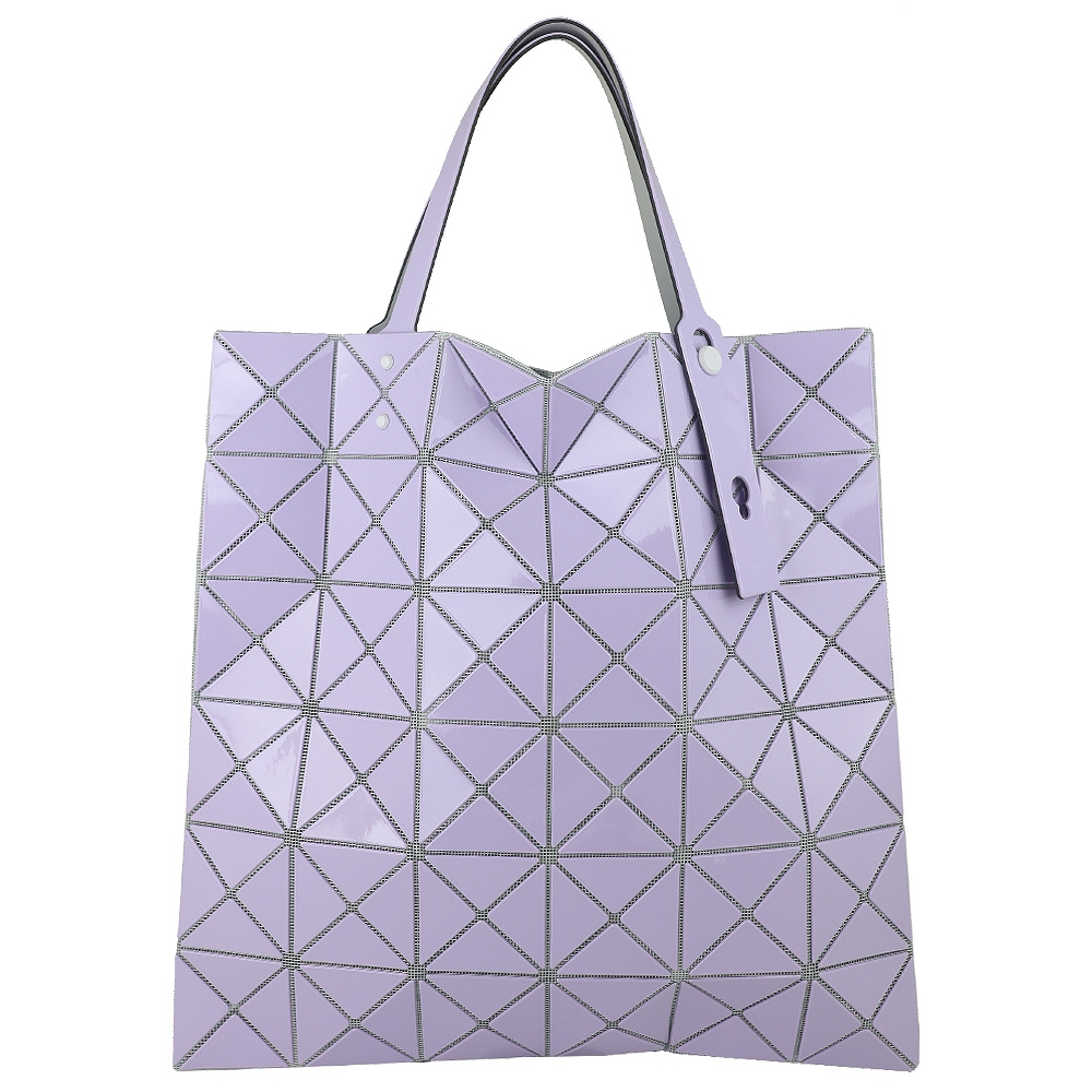 ISSEY MIYAKE 三宅一生 BAOBAO 淺紫色白扣三角格6x6手提包