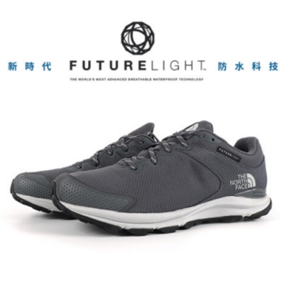 The North Face 男新款 FUTURELIGHT 防水透氣避震登山健行鞋_鋅灰/斑點灰 N