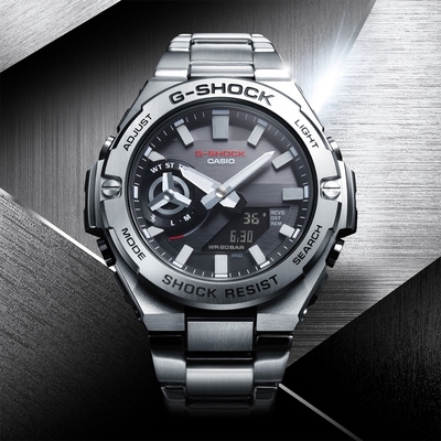 CASIO 卡西歐 G-SHOCK 太陽能 碳核心防護藍牙雙顯手錶 送禮首選 GST-B500D-1A