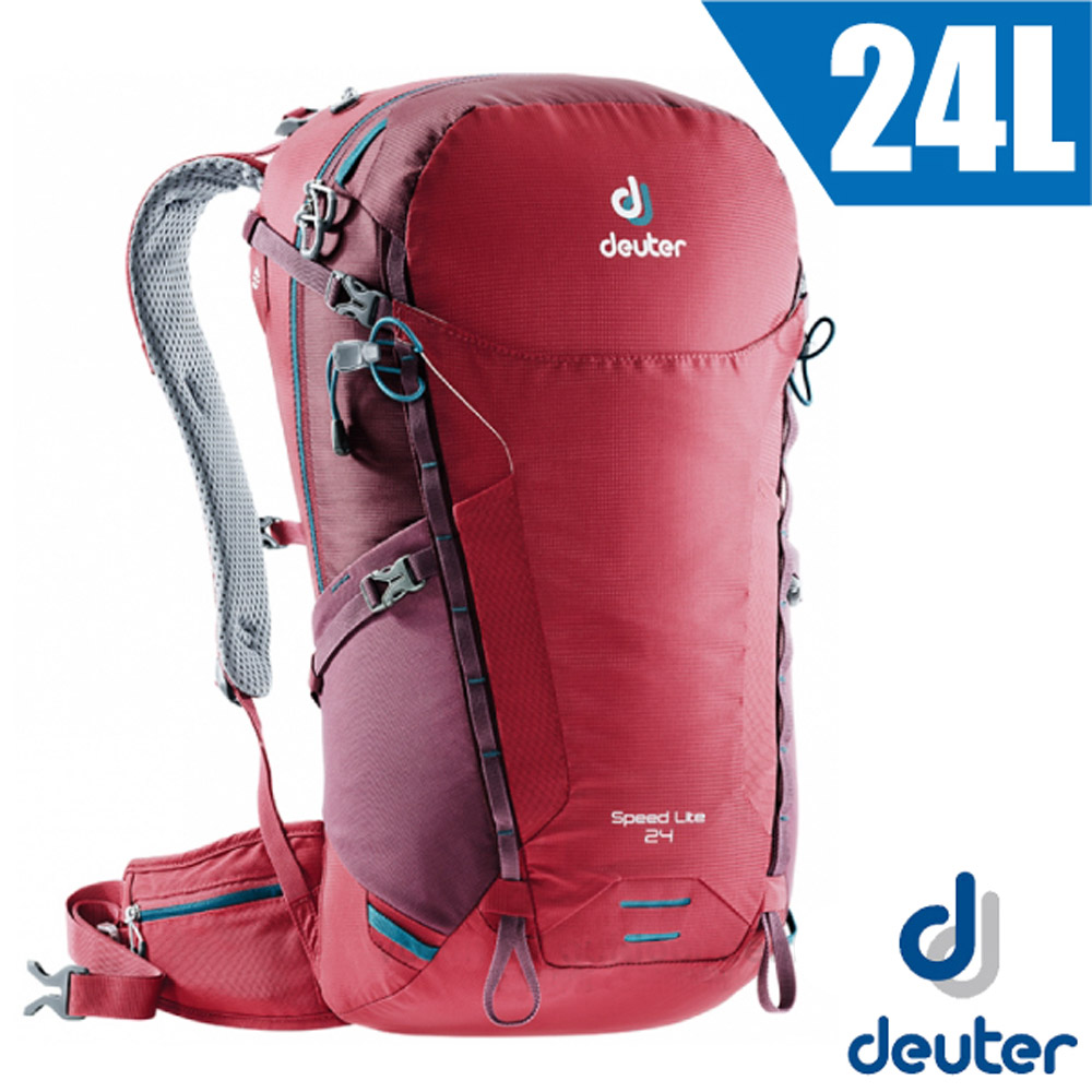 德國 Deuter 新款 Speed Lite 24L 輕量級透氣健行登山背包_莓紅/紫紅