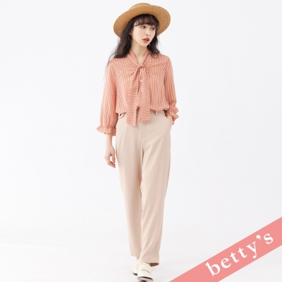 betty’s貝蒂思 腰鬆緊裝飾袋蓋長褲(卡其色)