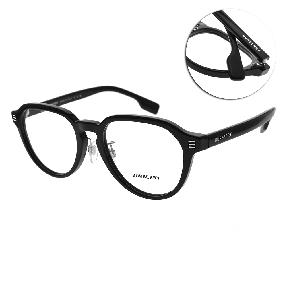 BURBERRY 皇冠型膠框光學眼鏡/黑#B2368F 3001