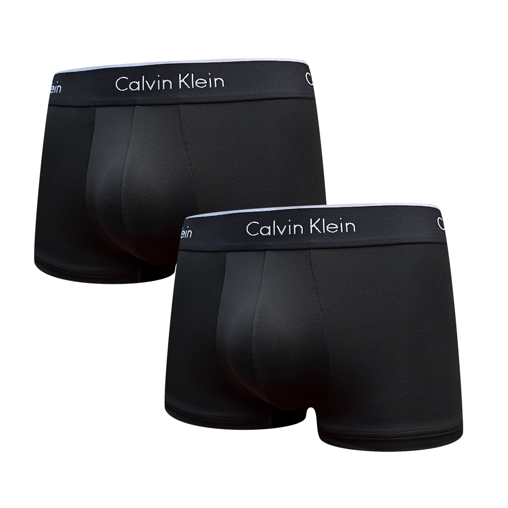 Calvin Klein Micro Stretch 男內褲 絲質黑色速乾高彈力男性 平口褲/四角褲/CK內褲-二入組 袋裝