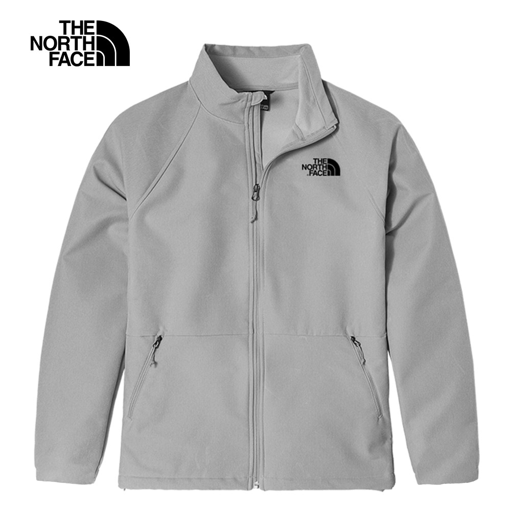 【The North Face 官方旗艦】北面男款灰色防風舒適休閒立領外套｜7WAKA91