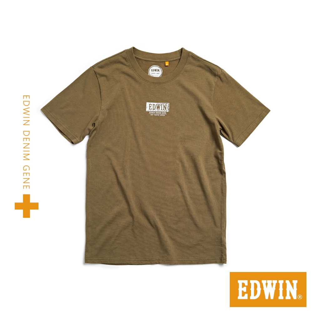 EDWIN 人氣復刻 橘標 職人手繪LOGO短袖T恤-男-橄欖綠