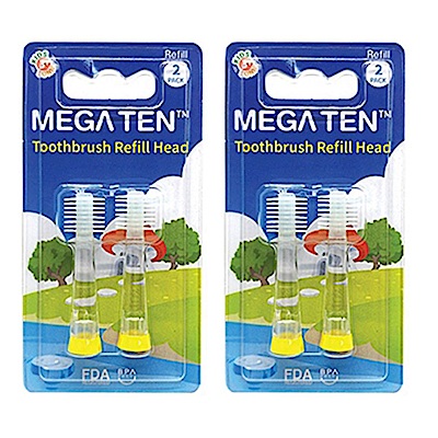 日本Mega Ten幼童電動牙刷專用替換刷頭(4入)