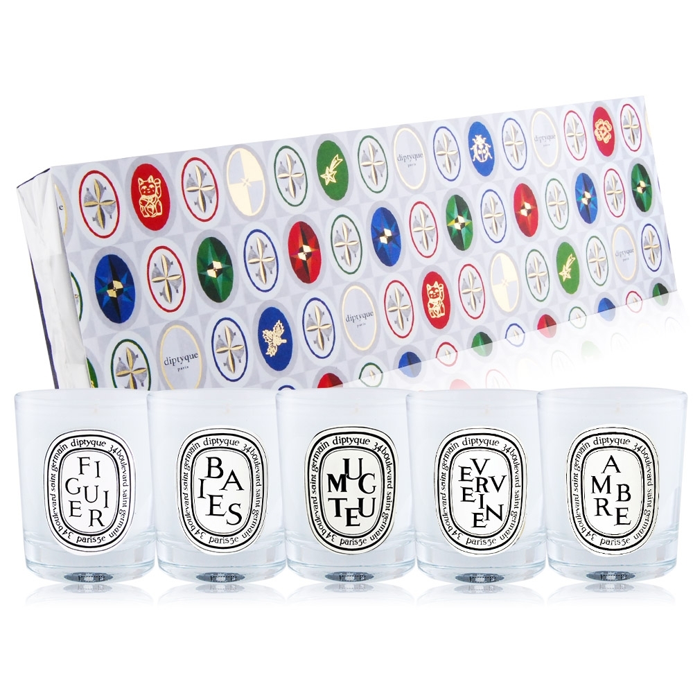 DIPTYQUE 2019聖誕限量蠟燭禮盒35gx5 漿果+無花果+鈴蘭+馬鞭草+琥珀 | 蠟燭 | Yahoo奇摩購物中心