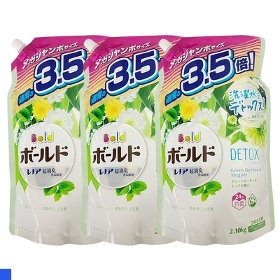 P&G BOLD 鈴蘭花香 洗衣精 補充包 2.1kg 白綠 3入組