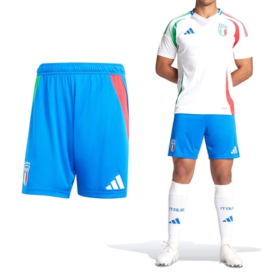 Adidas Italy 24 Away Shorts 男款 藍色 義大利 運動 訓練 足球 短褲 IQ0486