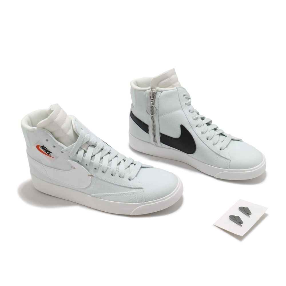 Nike 休閒鞋Blazer Mid Rebel 女鞋基本款簡約拉鍊造型穿搭球鞋白淺綠