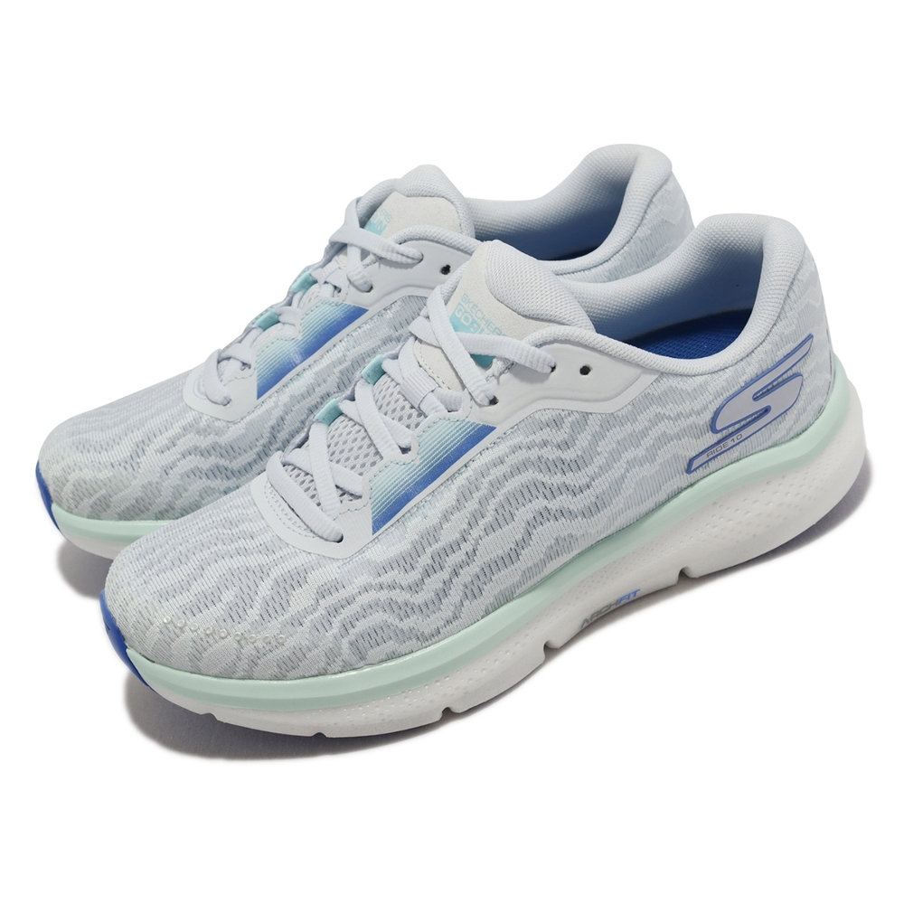 Skechers 慢跑鞋Go Run Ride 10 女鞋灰藍路跑運動鞋Arch Fit