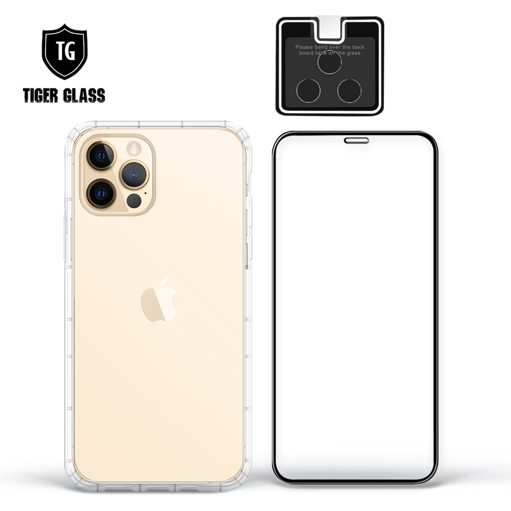T.G iPhone 12 Pro 6.1吋手機保護超值3件組(透明空壓殼+鋼化膜+鏡頭貼)