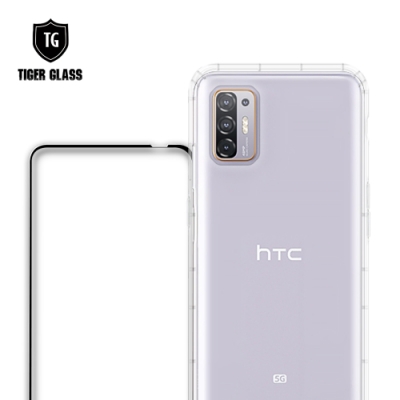 t.g htc desire 21 pro 手機保護超值2件組(透明空壓殼+鋼化膜)