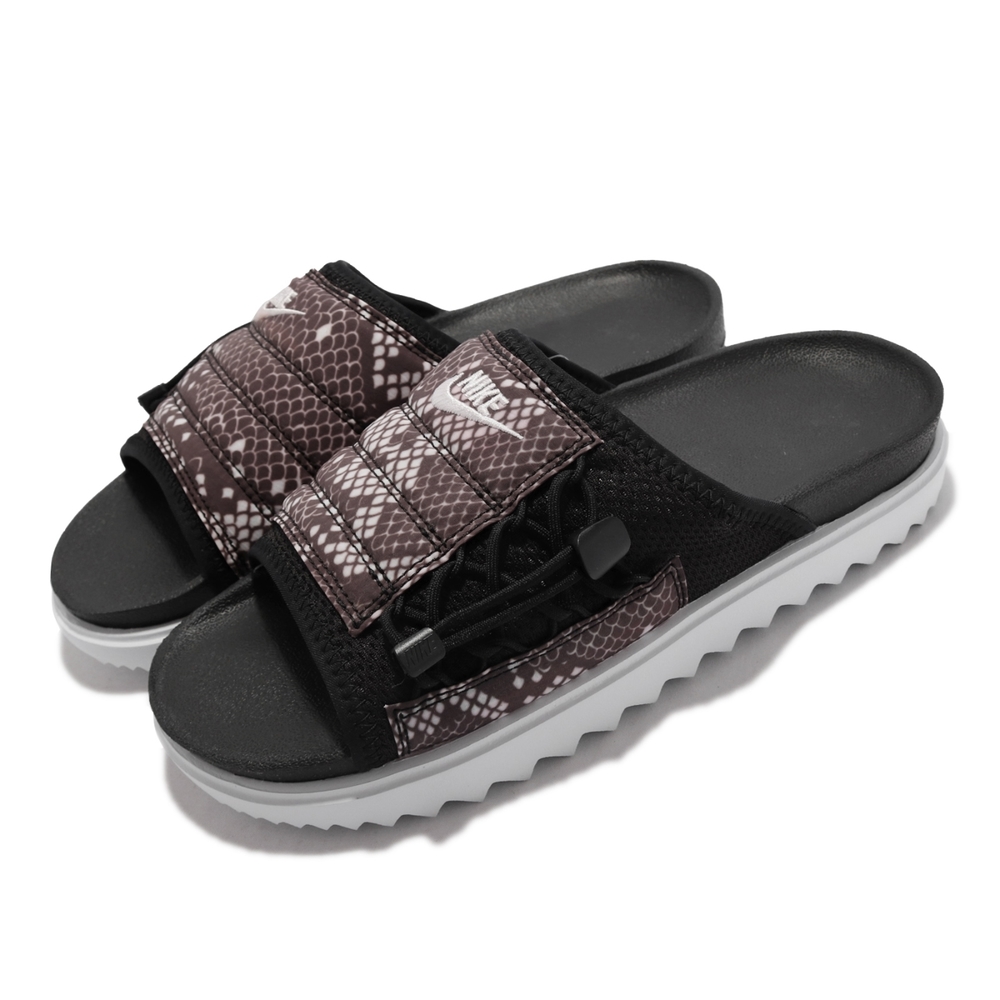 Nike 拖鞋 Asuna Slide Print 套腳 女鞋 海外限定 舒適 輕便 穿搭 避震泡棉 黑 白 DC9950-001