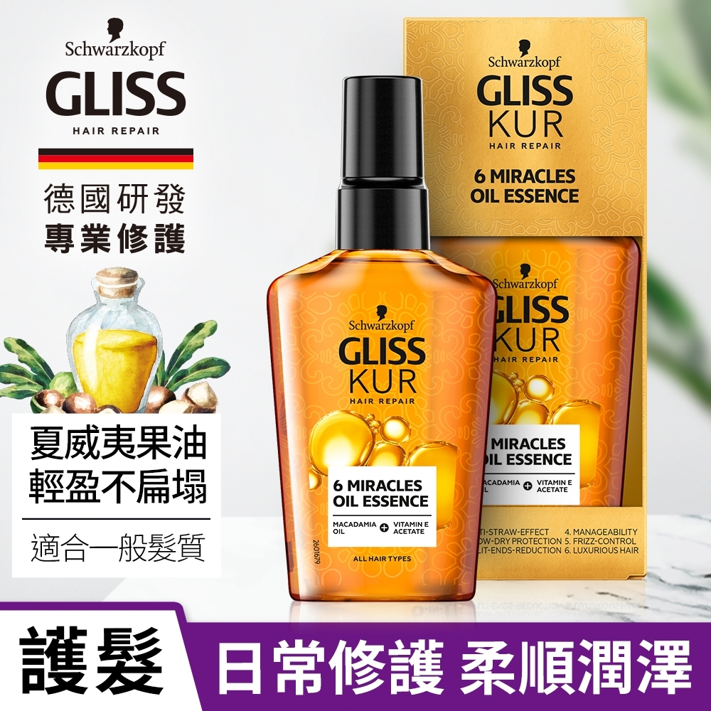 Schwarzkopf 施華蔻 Gliss 6重奇蹟精萃修護髮油75ml