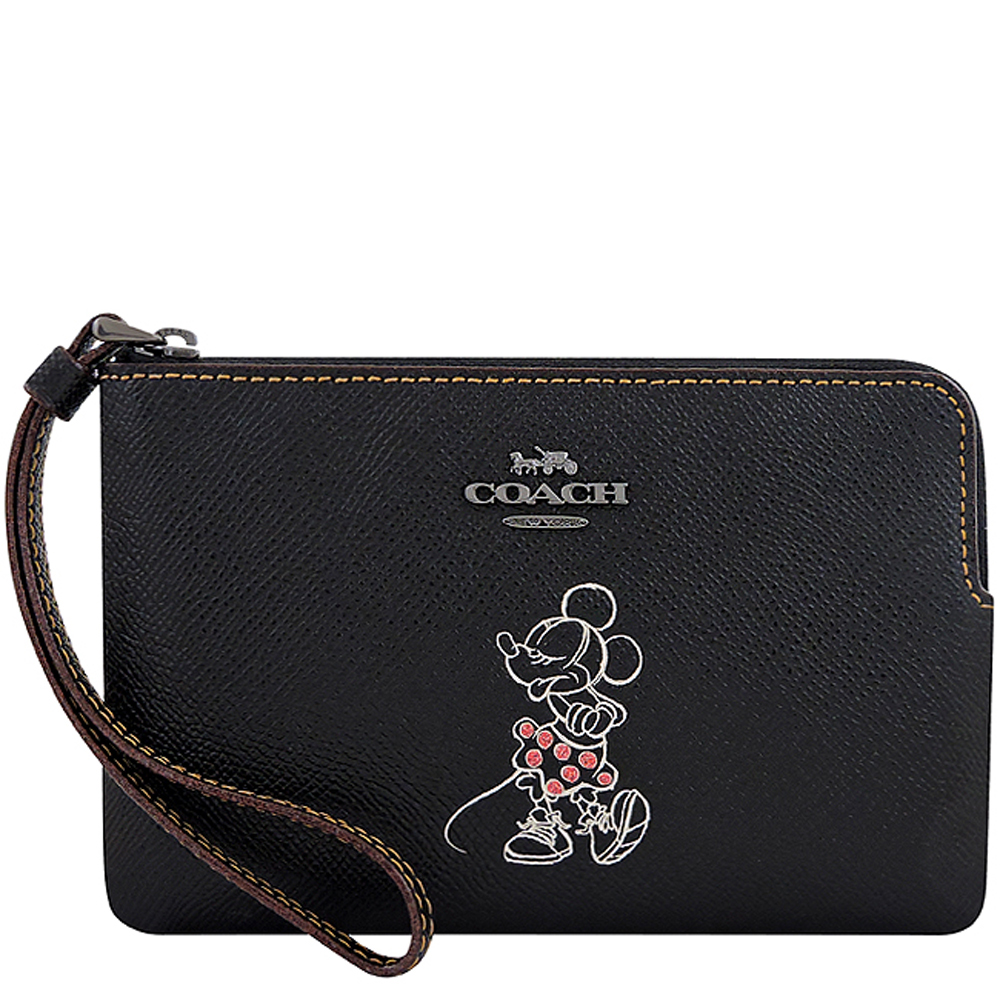 COACH Disney黑色米妮烙印手拿包