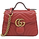 GUCCI GG Marmont 金屬LOGO復古手提斜背兩用包(紅) product thumbnail 1