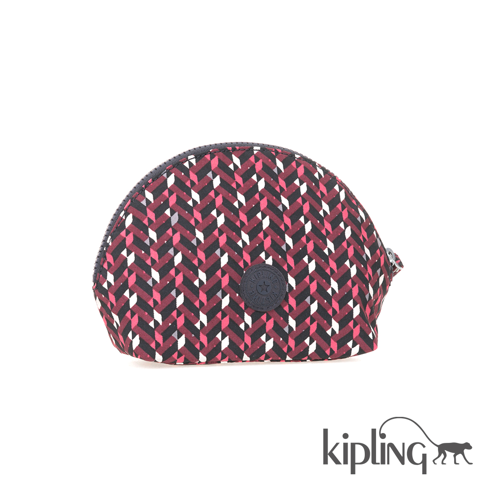 Kipling 零錢包 磚紅幾何印花-小