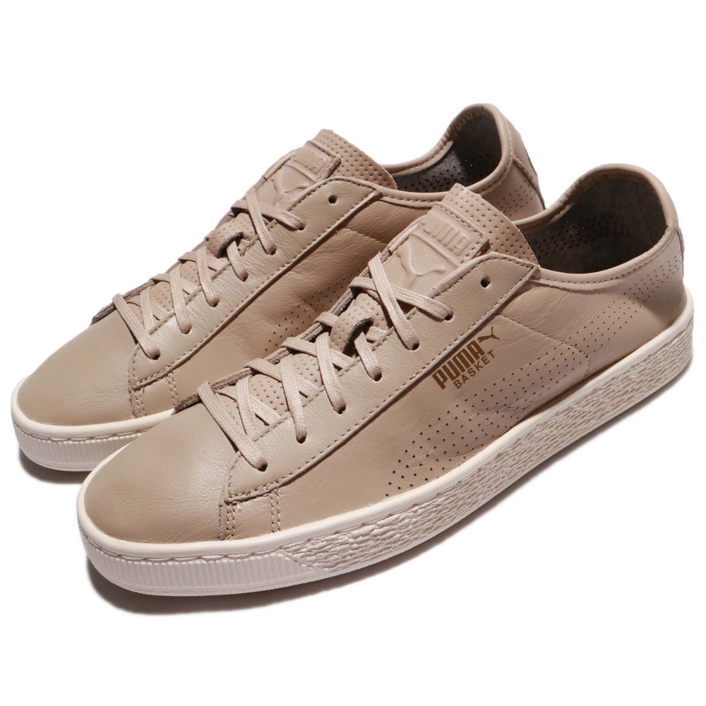 Puma 休閒鞋 Basket Classic Soft 男鞋 皮革 復古奶油底 穿搭推薦 棕 米 363824-05