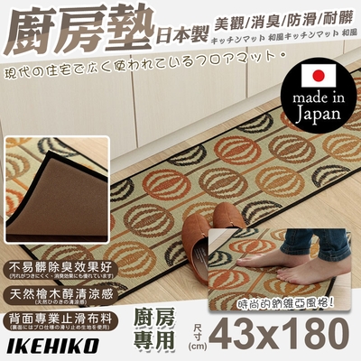 【IKEHIKO】日本製天然藺草納維亞廚房地墊43x180cm(天然墊 草墊 藺草墊 地墊 踏墊/11265237S2)