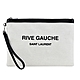 YSL Saint Laurent RIVE GAUCHE 帆布牛皮提把手拿包(米白) product thumbnail 1