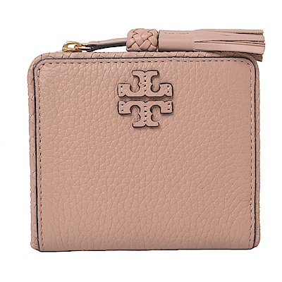 TORY BURCH TAYLOR MINI 經典LOGO精緻短夾(粉膚)