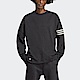 Adidas Neuclassics LS [HR8697] 男 長袖 上衣 亞洲版 經典 休閒 極簡 寬鬆 黑白 product thumbnail 1