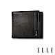 福利品 ELLE HOMME 壓紋Logo6卡三折窗格真皮短夾-紳士黑 product thumbnail 1