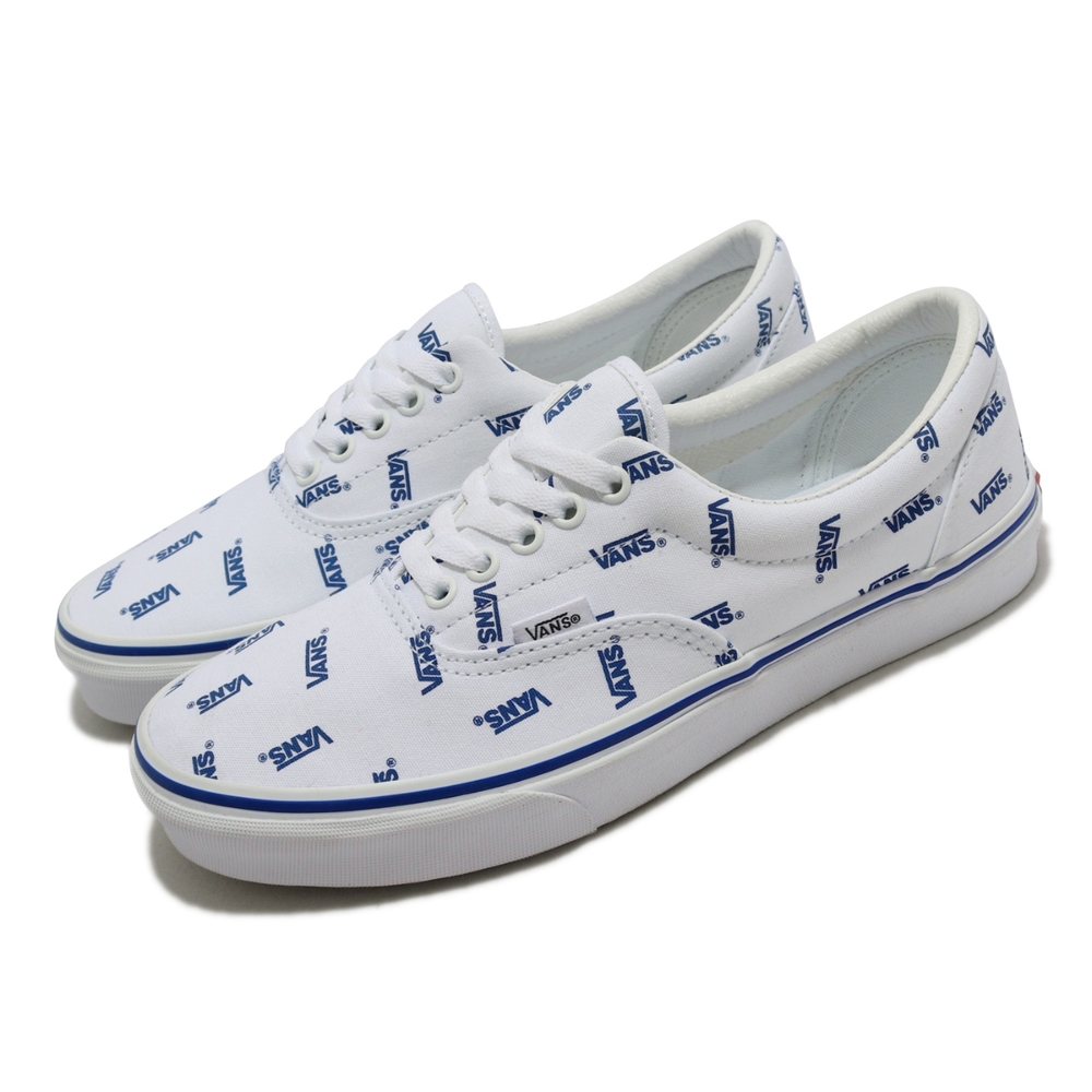 Vans 滑板鞋 Era 女鞋 男鞋 白 藍 滿版 Logo 休閒鞋 情侶鞋 基本款 小白鞋 VN0A54F19M9