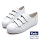 Keds TRIPLE KICK 時尚皮革厚底魔鬼氈休閒鞋-白 product thumbnail 1