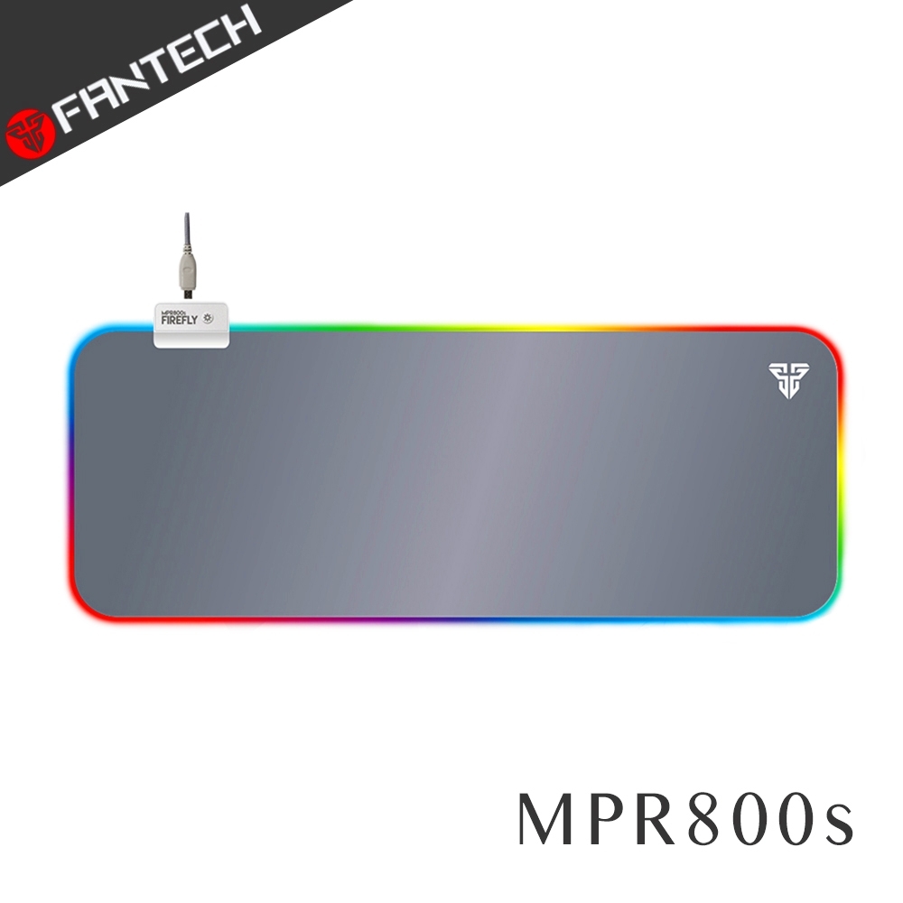 FANTECH MPR800s RGB燈效精密防滑加長版電競滑鼠墊(灰白)