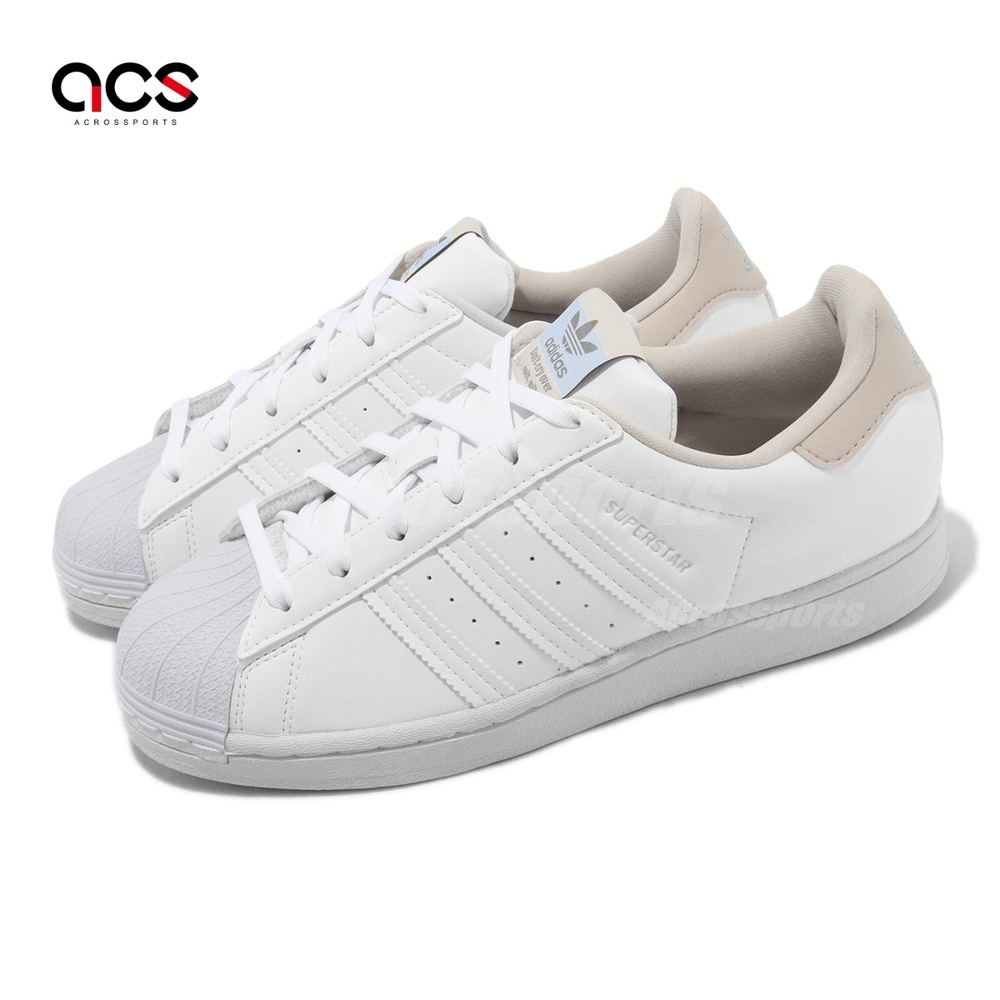 adidas 休閒鞋Superstar Vegan W 女鞋白奶茶小白鞋三葉草愛迪達GZ3477