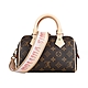 LV Speedy Bandoulière 20 Monogram帆布手提斜背兩用波士頓包(咖啡x粉) product thumbnail 1