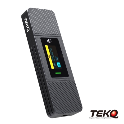 【TEKQ】DashDrive 智能顯示 M.2 SSD 外接盒 0GB 灰-/智能外接硬碟/支援 M.2 NVMe +