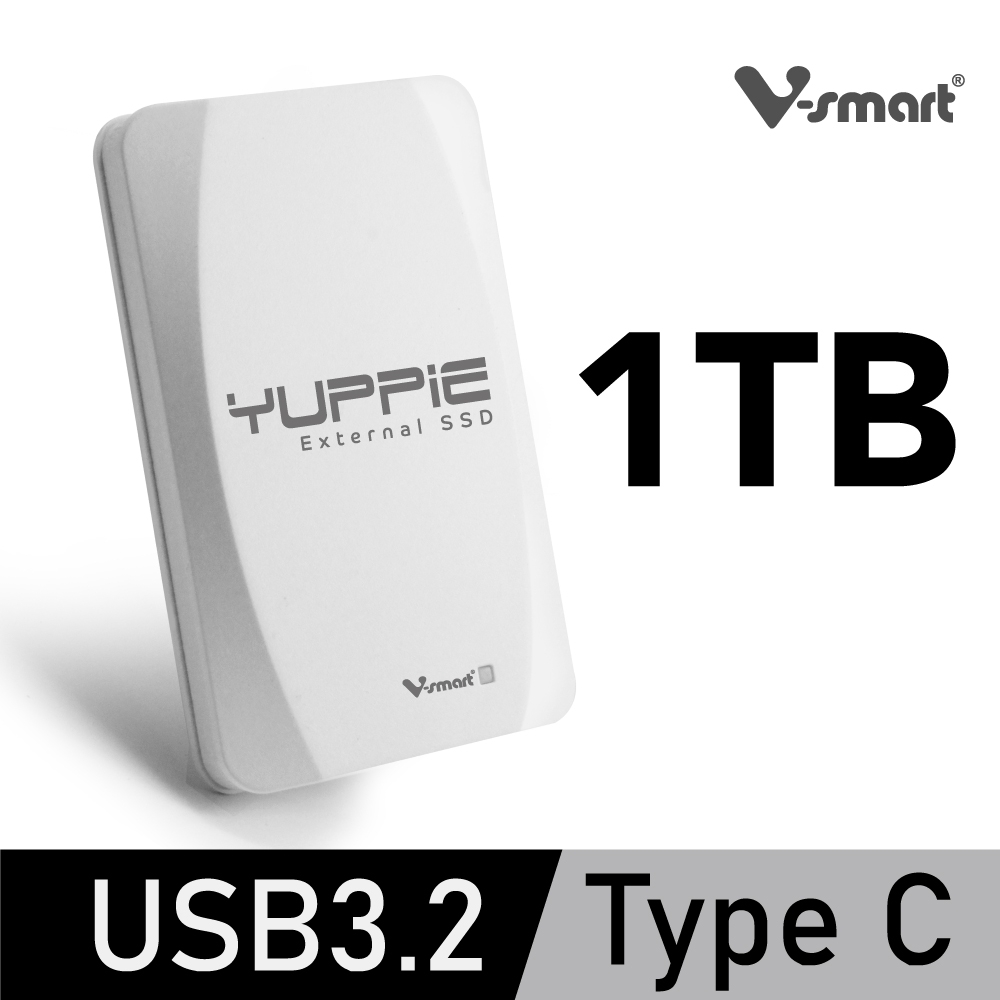 V-smart Yuppie飆速外接SSD 1TB 經典白