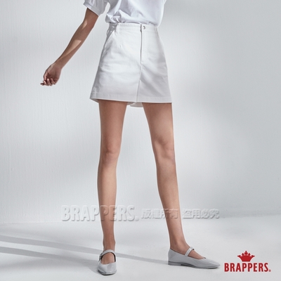 BRAPPERS 女款 Boy friend系列-彈性打摺短褲-白