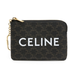 【CELINE 思琳】 TRIOMPHE帆布帶鉤零錢信用卡袋