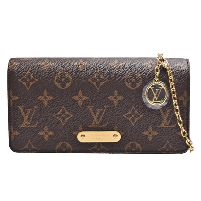 LV M82509 經典Wallet On Chain Lily Monogram帆布鍊帶斜背包