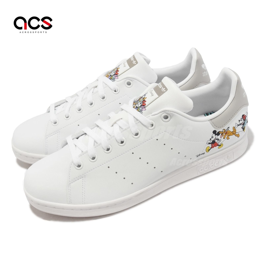 adidas 休閒鞋Stan Smith 男鞋白灰迪士尼聯名皮革三葉草愛迪達GW9539