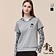 【TOWNWEAR棠葳】假兩件印字連帽上衣 2色(女上衣/女上著/休閒/長袖) product thumbnail 1