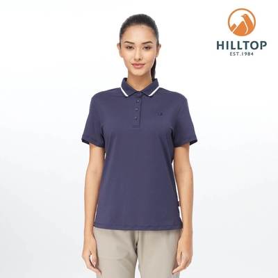 Hilltop 山頂鳥 Jungle Jacquard Polygiene 女款抗菌吸濕快乾抗UV POLO衫 PS14XFI0 深藍