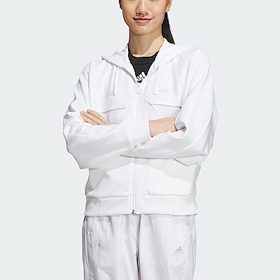 Adidas RCO KN JKT [IP7095] 女 連帽 外套 亞洲版 運動 訓練 休閒 舒適 棉質 白