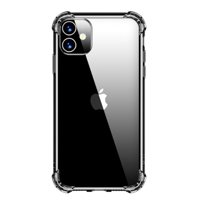 iPhone11 四角防摔空壓氣囊手機保護殼 11手機殼 透明黑