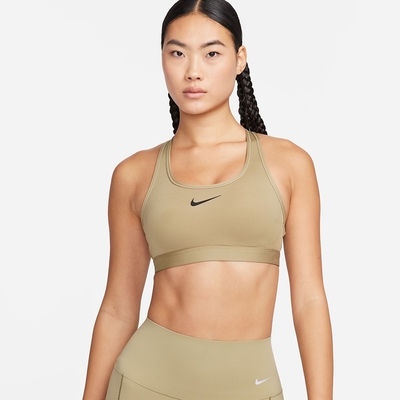 NIKE 運動內衣 女款 中度支撐 AS W NK SWSH MED SPT BRA 卡其 DX6822-276