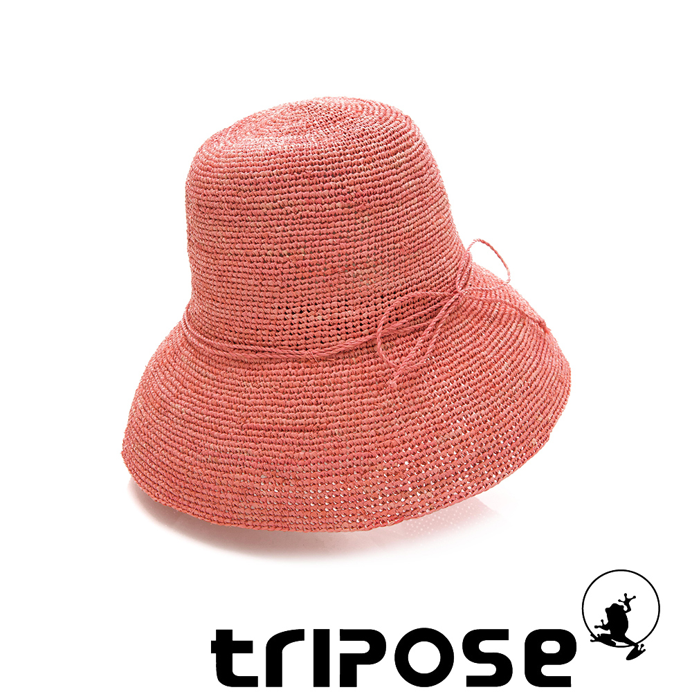 tripose 經典優雅-100%手工Raffia時尚遮陽草帽-帽簷-10cm(粉色)