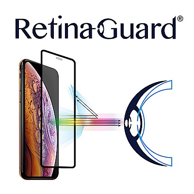 RetinaGuard視網盾 iPhone X / Xs 防藍光鋼化玻璃保護貼-黑框款