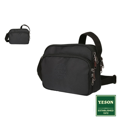 YESON - 台灣精品三層拉鍊隔層輕巧橫式小側背包