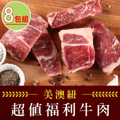 【享吃肉肉】美澳紐超值福利牛肉8包(500g±5%/包)