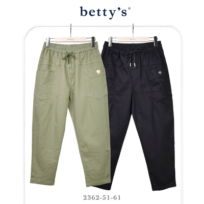 betty’s貝蒂思 腰鬆緊抽繩剪裁口袋休閒褲(共二色)
