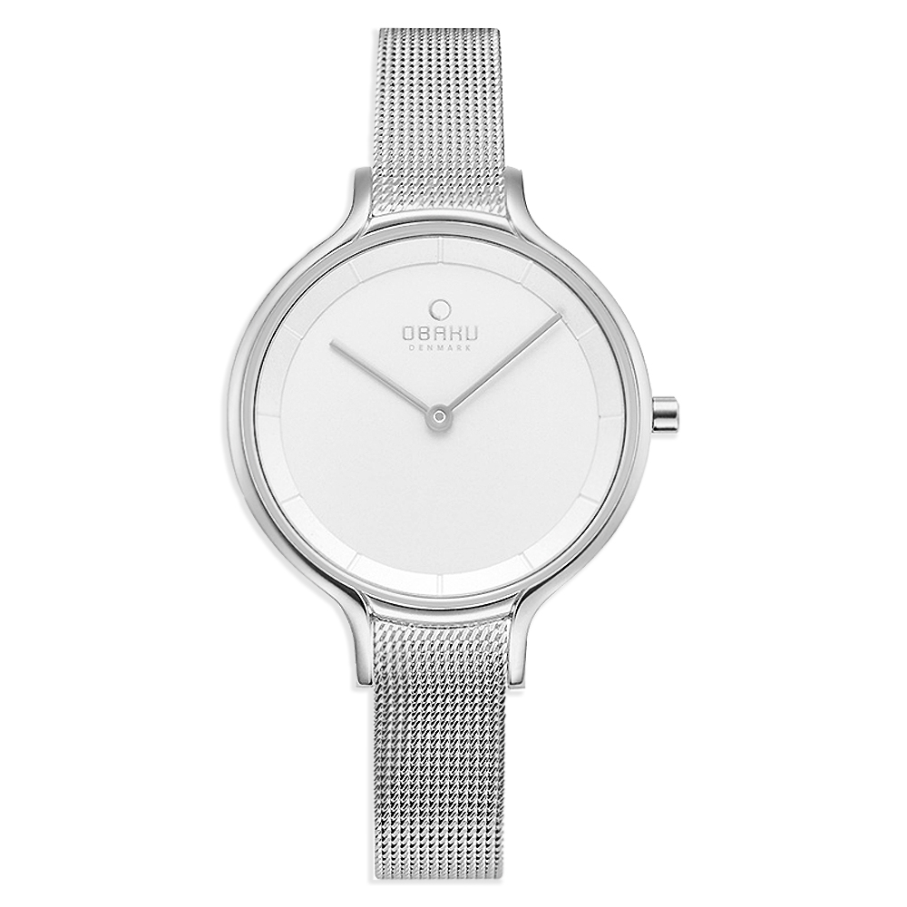 OBAKU 現代藝術美學腕錶-銀(V228LXCIMC)/32mm